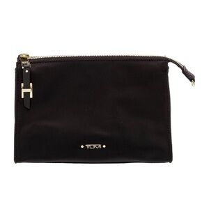 Tumi Black Pouch with Gold Details